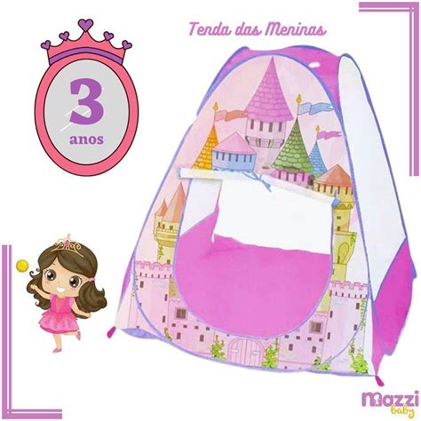 Barraca Toca Tenda Infantil Menina Estampa Castelo Rosa Bbr