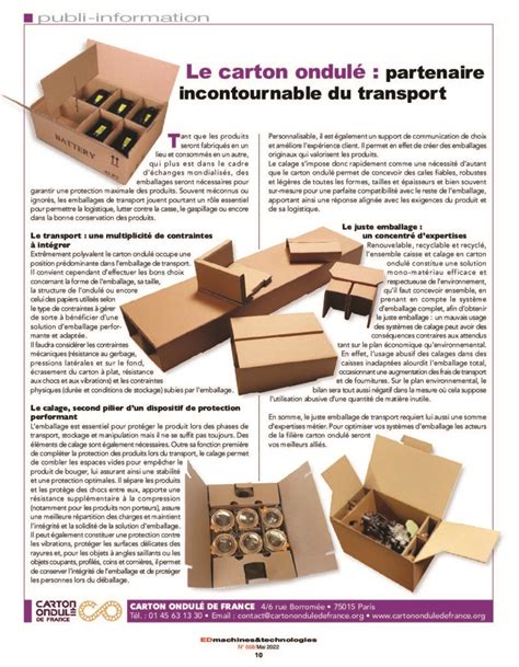 Le carton ondulé partenaire incontournable du transport Carton