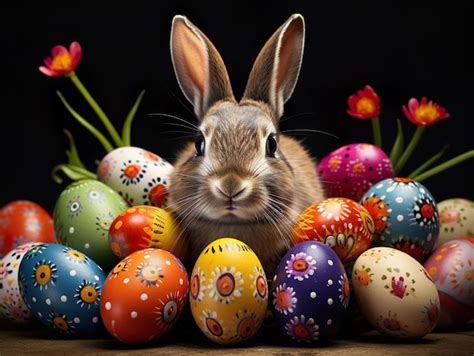 Premium Photo Ostern Hase Grusskarte Eier