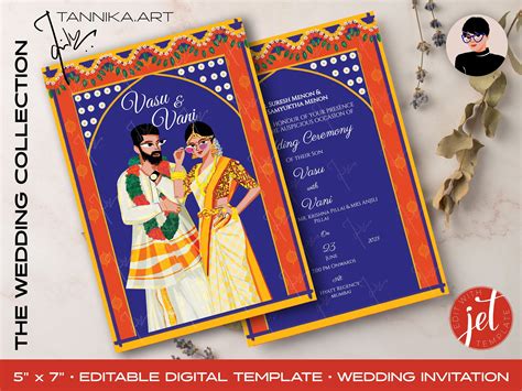 South Indian Wedding Invitations South Indian Wedding Invites South Indian Cards Bride