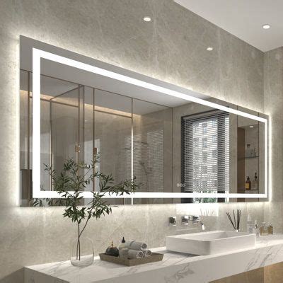 Yamazakura Large Led Bathroom Mirror X With Backlit And Front Lighted