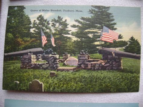 1930 S 40 S Postcard Grave Of Myles Standish Duxbury Massachusetts Ebay