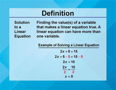 Video Definition 21 Linear Function Concepts Solution To A Linear Equation Media4math