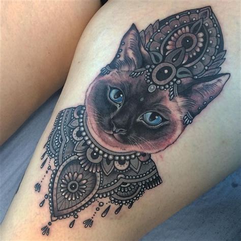 Siamese Indian cat staygoldtattooit Tatuagens de gato siamês