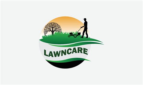 Vector Lawn Care Logo Design Made Of Color Pieces Lawncare Logo