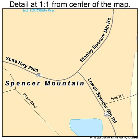 Spencer Mountain North Carolina Street Map 3763780