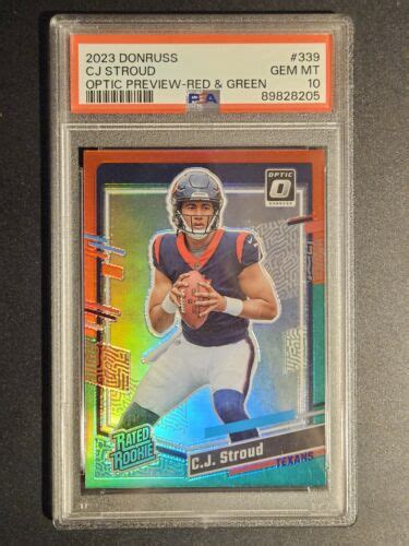 Donruss Optic Preview Rated Rookie Red Green Cj Stroud Psa