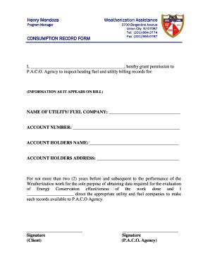 Fillable Online Henry Mendoza Weatherization Assistance Fax Email Print