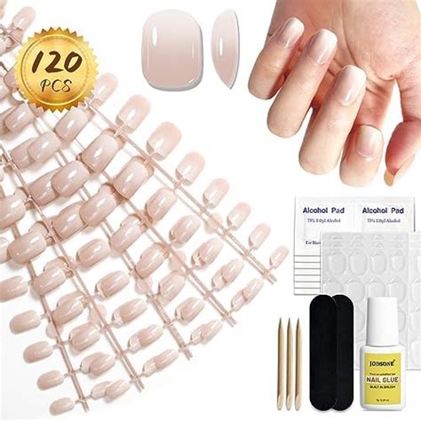 Amazon Jodsone Press On Nails Short With Nail Glue Pcs Acrylic