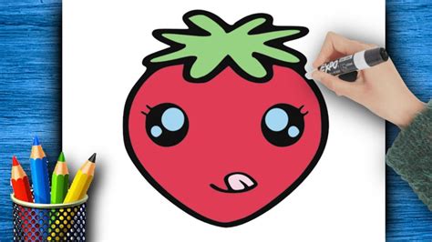 COMMENT DESSINER UNE FRAISE KAWAII DESSIN MIGNON ET FACILE YouTube