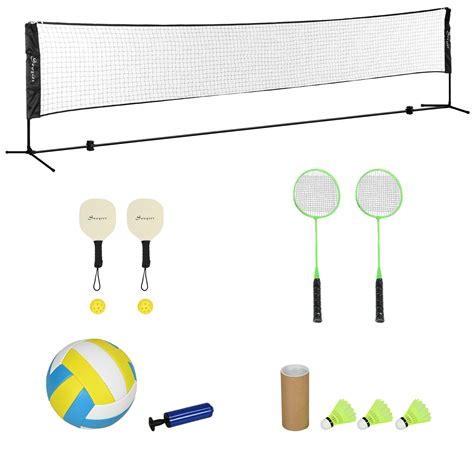 Soozier All-in-One Badminton Set, Height Adjustable for Pickleball