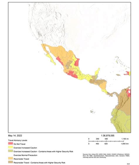 2022 US state department travel advisory map for central America : MapPorn