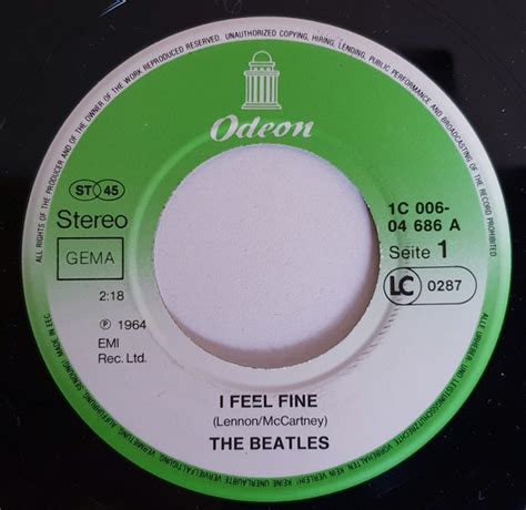 The Beatles I Feel Fine Vinyl Discogs