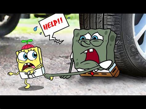 Run Away Car Crushing Spongebob Baby Vs Spongebob Zombie Crushing