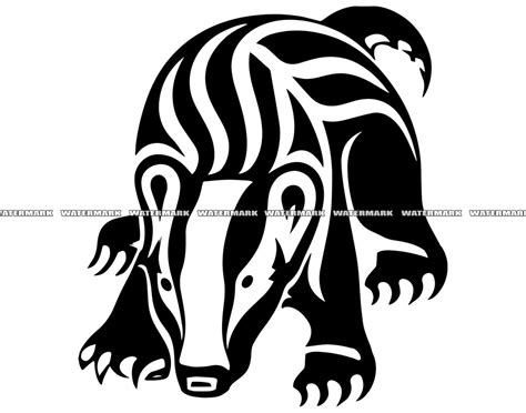 Tribal Badger Svg 2 Tribal Badger Cut File Tribal Badger Etsy