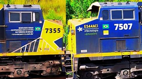 82 Locomotivas de Carga da MRS Logística passando na via Férrea YouTube