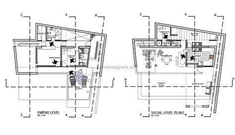 Casa Moderna De Dos Pisos Planos De AutoCAD 1607211 Planos CAD