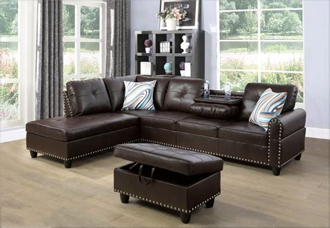 Brown Leather Sectional Living Room Set - Living Room : Home Decorating ...