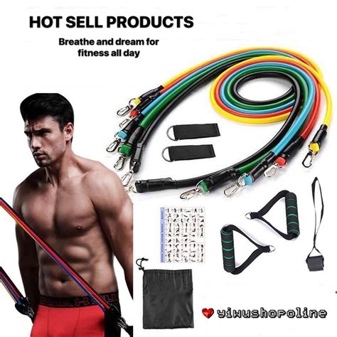 Jual 11 In 1 Set Tali Pembantu Fitness Gym Power Resistance Bands Stretching ~ Hx 826 Shopee