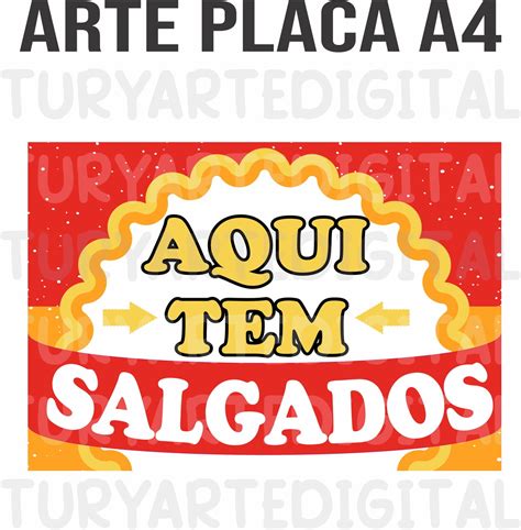 Arte Digital Placa Aqui Tem Salgados Vende Se Elo