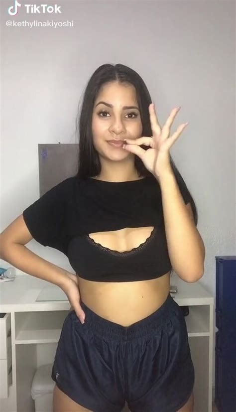 Cute Kety Akiyoshi Shows Cleavage In Black Crop Top Sexyfilter