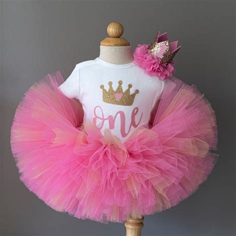 First Birthday Outfit Princess Birthday Outfit Pink and - Etsy