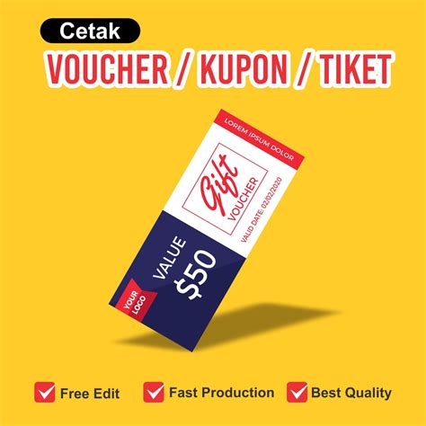 Jual Cetak Kupon Vocer Voucher Karcis Ticket Fullcolor