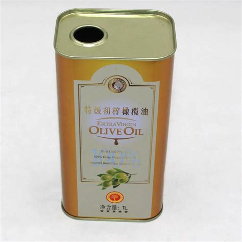 Custom 1l Food Grade Metal Olive Oil Tin Can Whit Plastic Spout Cap