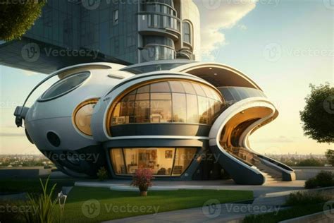 House In Trendy Futurism Style Pro Photo 29143946 Stock Photo At Vecteezy