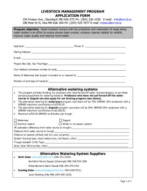 Fillable Online Livestock Management Program Fax Email Print Pdffiller