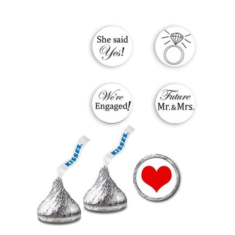 Printable Engagement Hershey Kiss Stickers Etsy