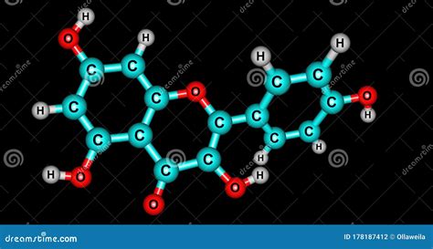 Kaempferol Molecular Structure Isolated On Grey Royalty Free