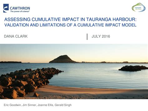 Pdf Assessing Cumulative Impact In Tauranga Harbour Validation And