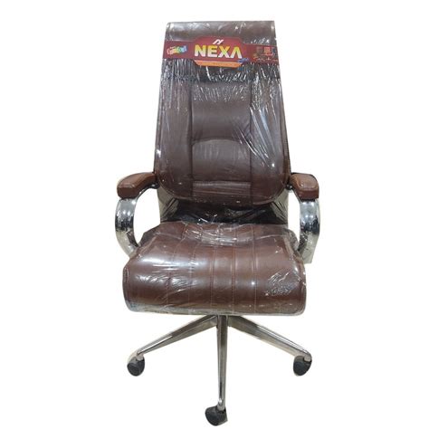 High Back Nexa Leather Revolving Office Chair Brown At Best Price In