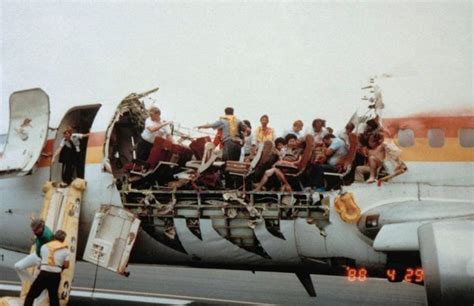 Passengers Evacuate From Aloha Airlines Flight 243 After The Planes