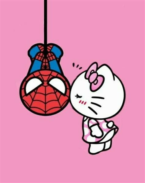 Hello Kitty And Spiderman En 2023 Hello Kitty Imagenes Mini Arte En