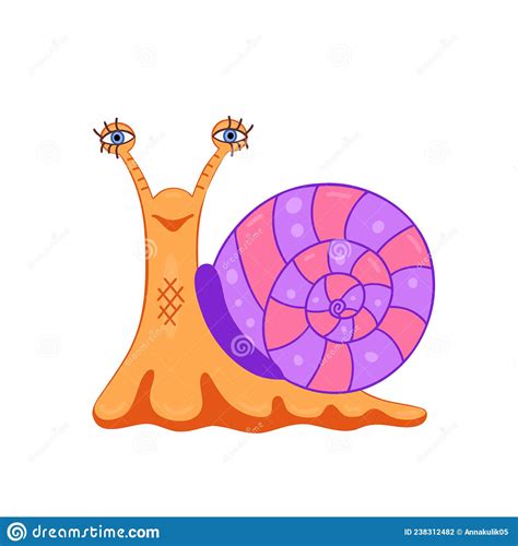 Cute Snail Cartoon Character Snail Stock Vector Illustration Of