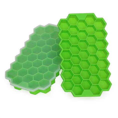 Set Tavi Din Silicon Pentru Gheata Amxea Honey Verde Forma Hexagon