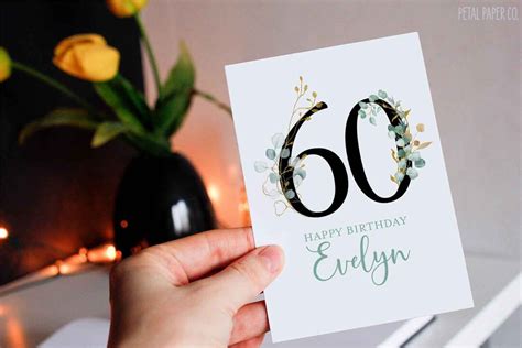 60th Birthday Card Friend Birthday Card Personalized With Name 60th