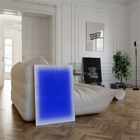 Blue Aura Art Print, Gradient Poster, Spiritual Room Decor, Modern Electric Blue Art, Large ...