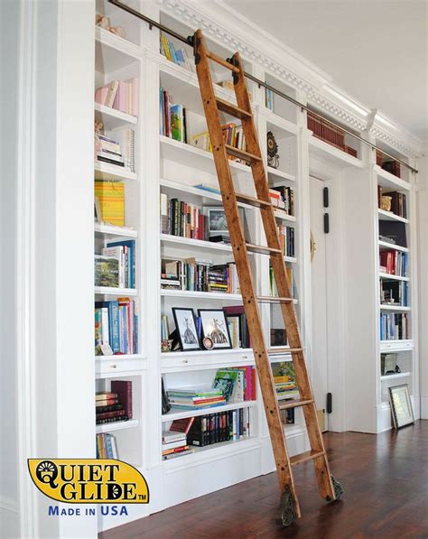 Quiet Glide Rolling Hook Library Ladder Kit With A 9 Ft Ladder Qg 510 9 Ebay Library