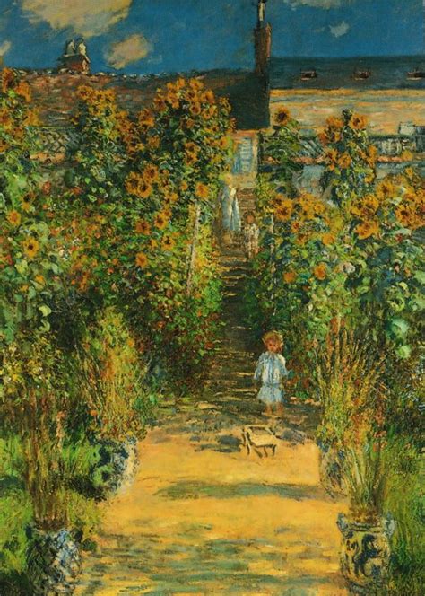 Kunstkarte Claude Monet Der Garten des Künstlers in