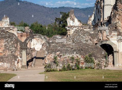 Antigua Guatemala Ruins Of La Recoleccion Church And Monastery Stock