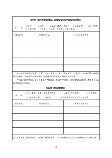 公司登记（备案）申请书（模板）：附件下载 企帮帮