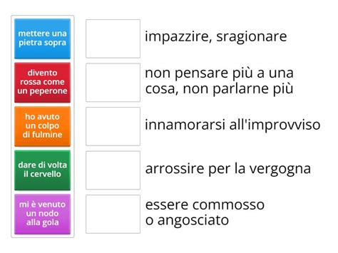 Abbina Le Espressioni Al Loro Significato Al Dente Ci Tengo Ma