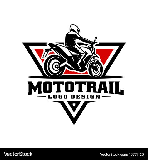 Biker riding adventure motorbike logo Royalty Free Vector