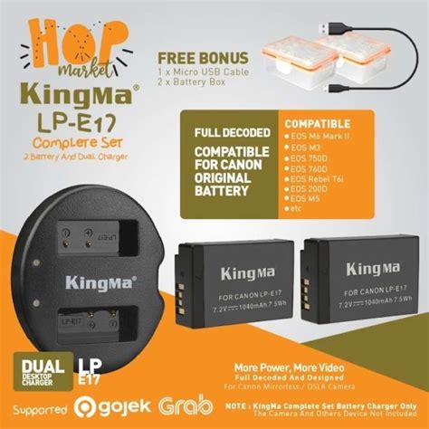 Jual Kingma Paket Complete Battery Charger Set Lp E Canon M M M