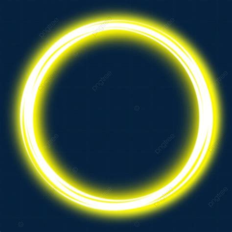 Yellow Neon Light Vector Art PNG, Shining Circle Ring Yellow Neon Light, Circle, Ring, Yellow ...