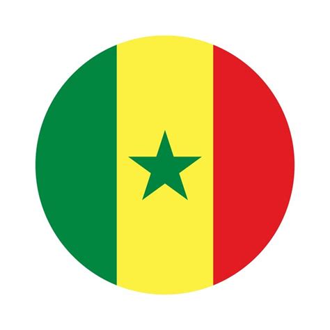 Dise O Del Icono Vectorial De La Bandera Redonda De Senegal Dise O De