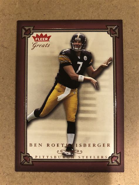 2004 Ben Roethlisberger RC Fleer Greats Of The Game Red Rookie 99 EBay